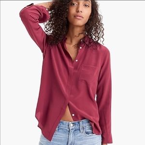 J Crew Silk Button Up Blouse - Size 8